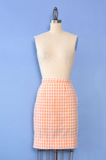 Peaches and Cream Gingham Pencil Skirt XS/S