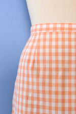 Peaches and Cream Gingham Pencil Skirt XS/S