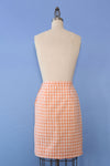 Peaches and Cream Gingham Pencil Skirt XS/S