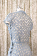 1930s Hazy Blue Lace Dress XS