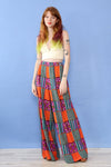 Mosaic Print Wrap Palazzo Pants S-L