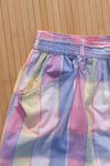 Pastel Plaid Cotton Shorts L/XL