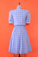 Sky Windowpane Day Dress XS/S