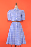 Sky Windowpane Day Dress XS/S