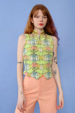 Tapp NY Novelty Silk Vest Top M