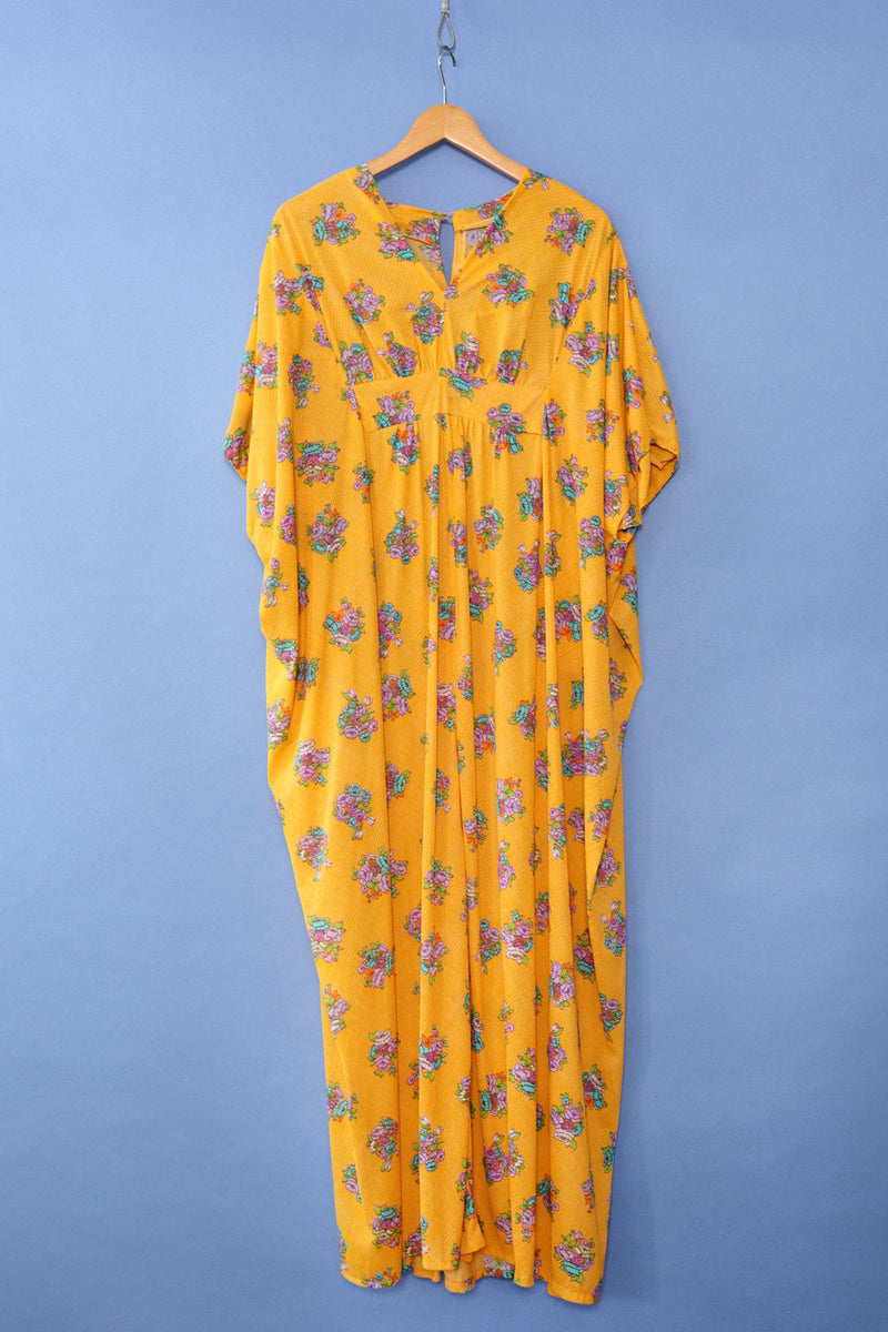 Marigold Bouquet Print Caftan XS-M