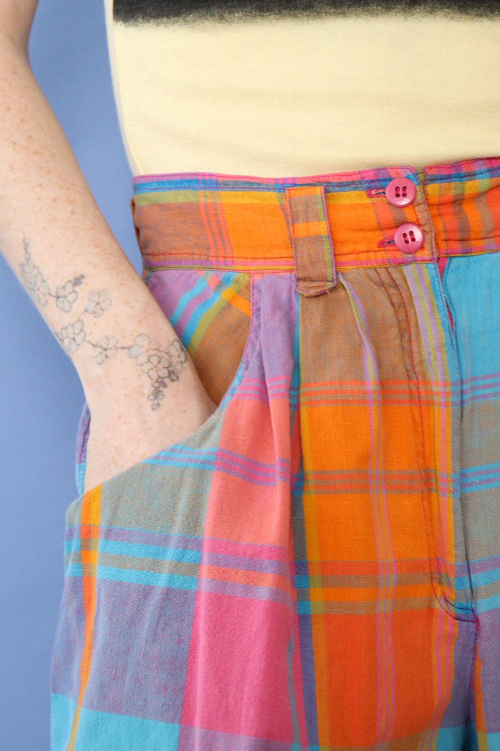 Madras Plaid Shorts S