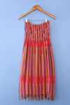 Soft Striped Fringed Tube Dress S/M