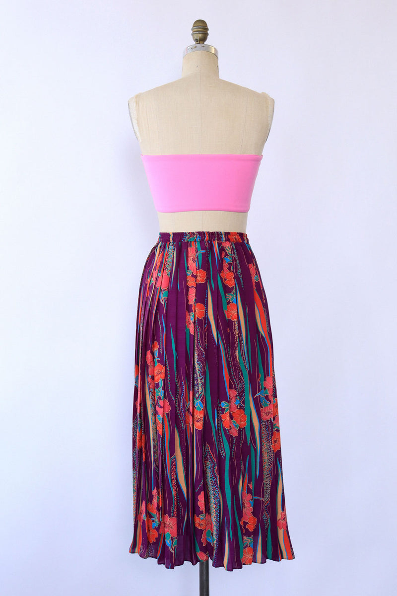 Diane Freis Hibiscus Stripe Skirt S-L