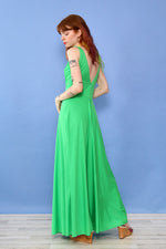 Electric Green Maxi w/ Fringe Shawl S-S/M