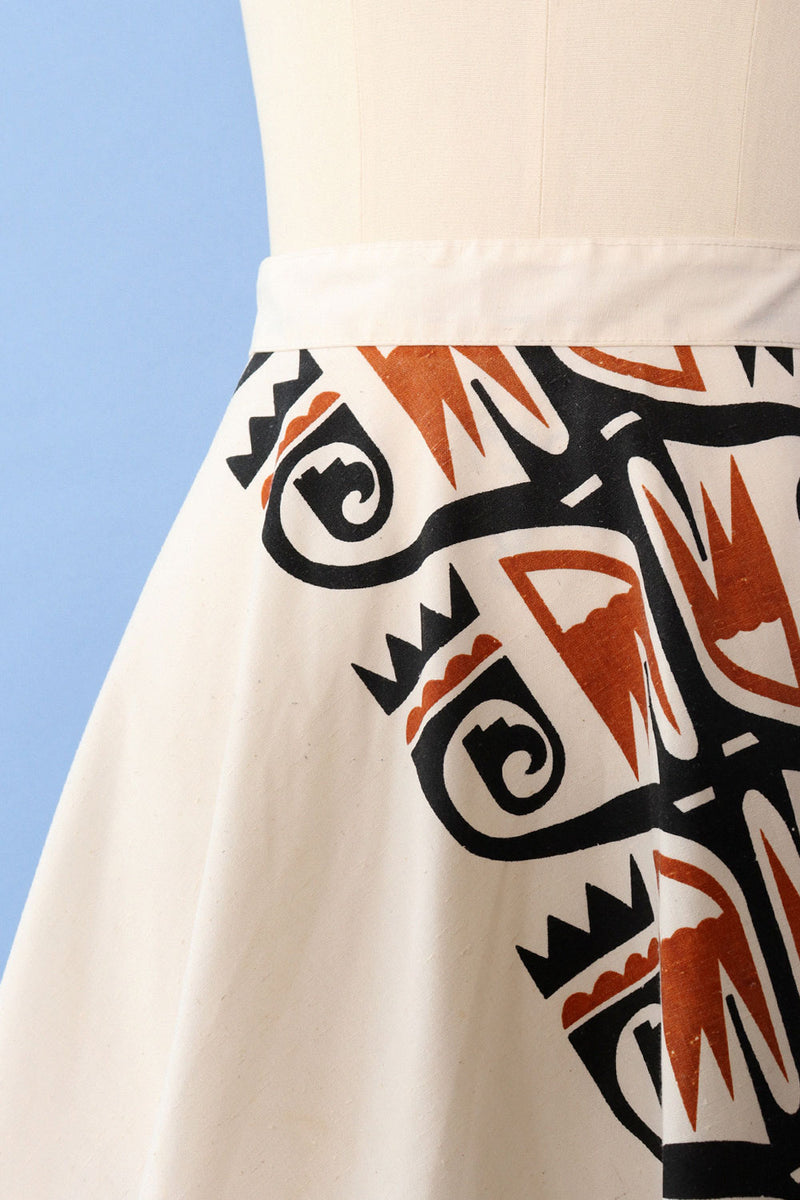 1970s New Mexican Wrap Skirt XS