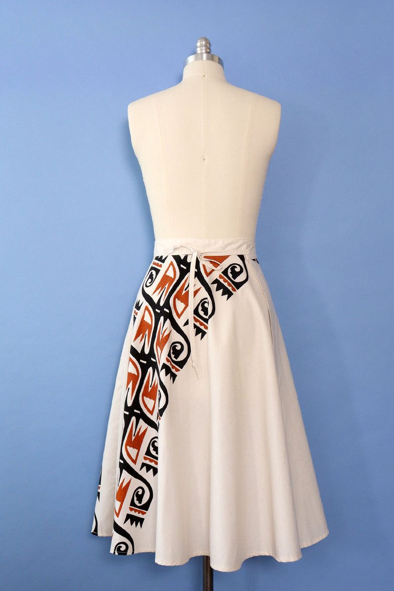 1970s New Mexican Wrap Skirt XS