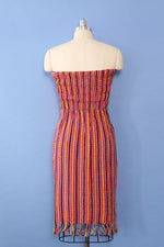 Soft Striped Fringed Tube Dress S/M