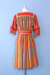 Rainbow Stripe Woven Fringe Dress M/L