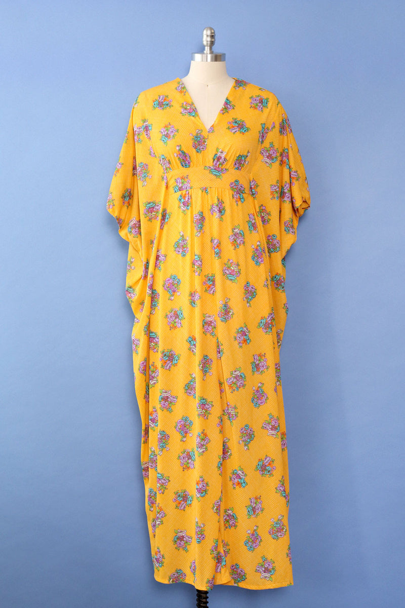 Marigold Bouquet Print Caftan XS-M