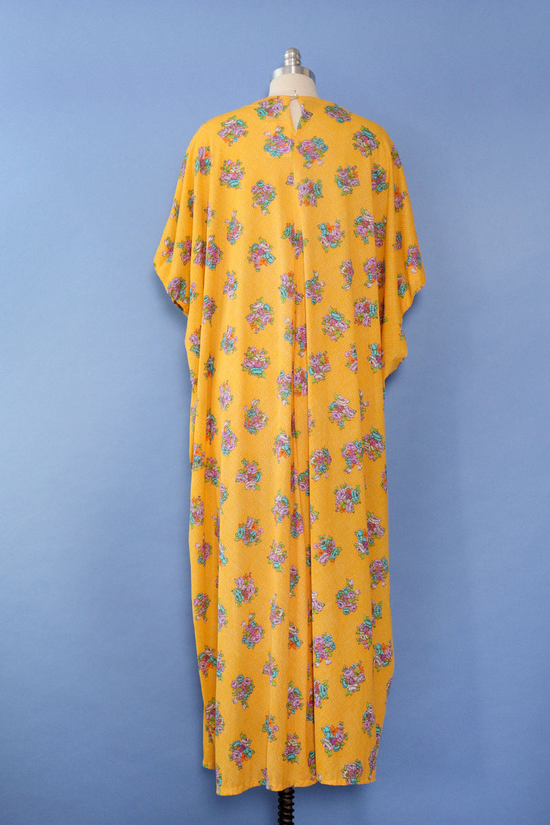 Marigold Bouquet Print Caftan XS-M