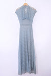 1930s Hazy Blue Lace Dress XS