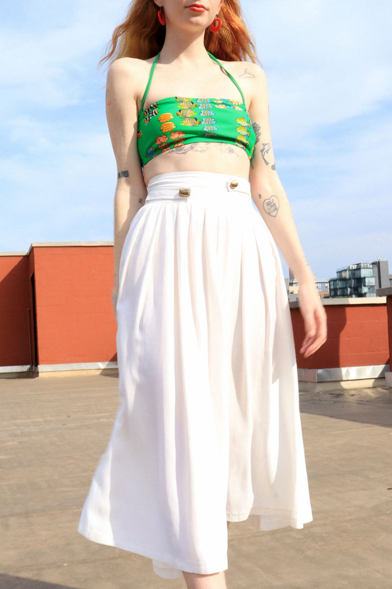 Flowy White Culottes S