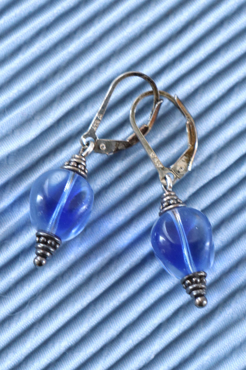 Faceted Smoky Blue 925 Drops