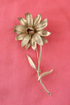 1960s Statement Brass Flower Brooch