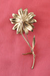 1960s Statement Brass Flower Brooch