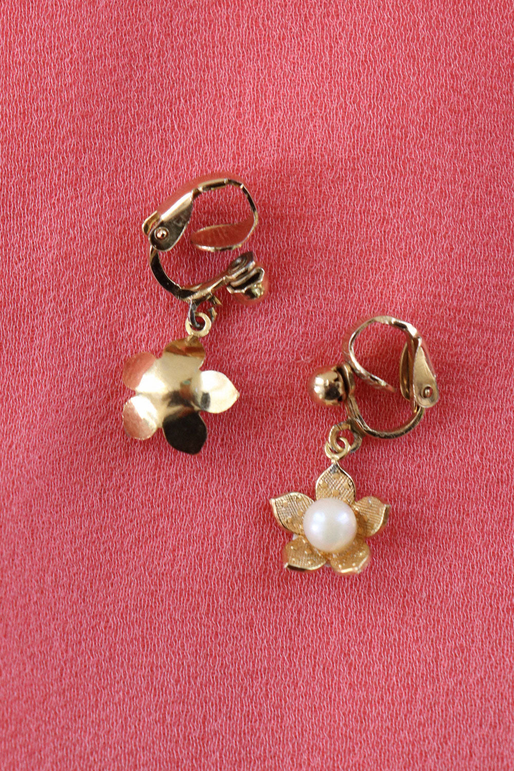 Pearl Flower Drop Clips