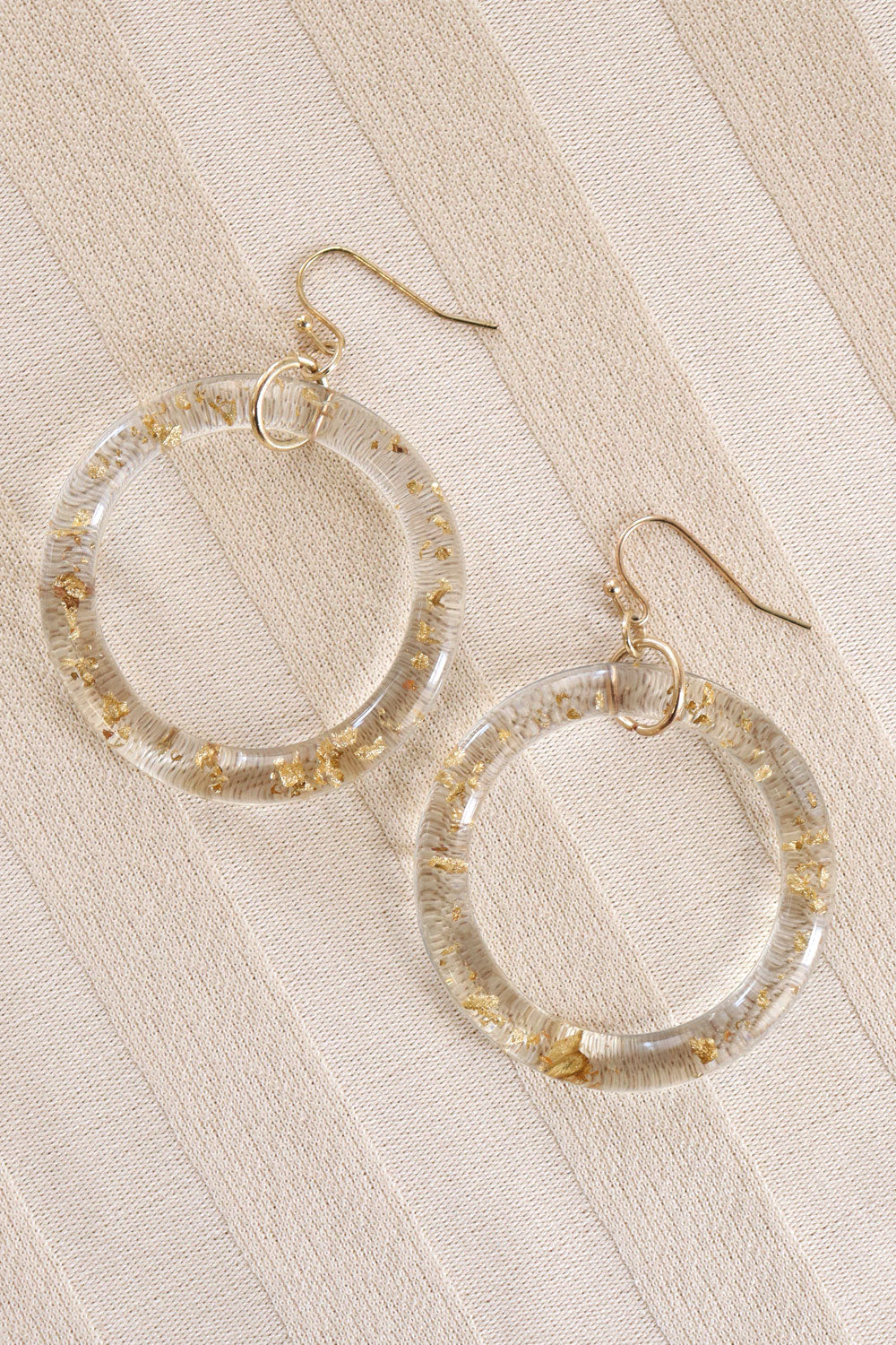 Gold Fleck Hoops