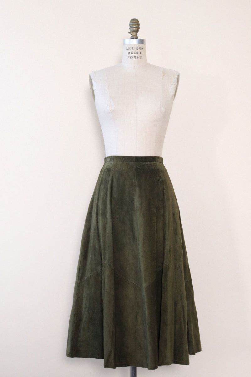 Olive Green Suede Midi XS/S