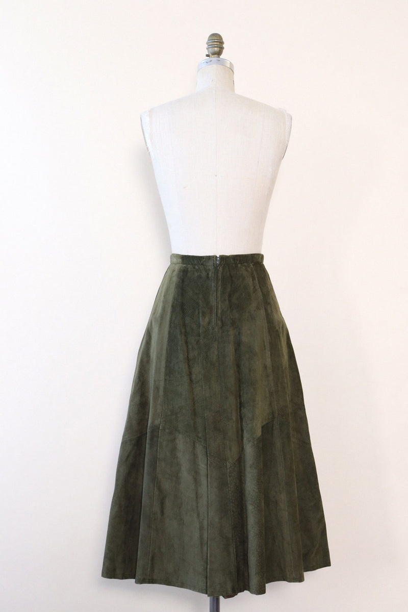 Olive Green Suede Midi XS/S