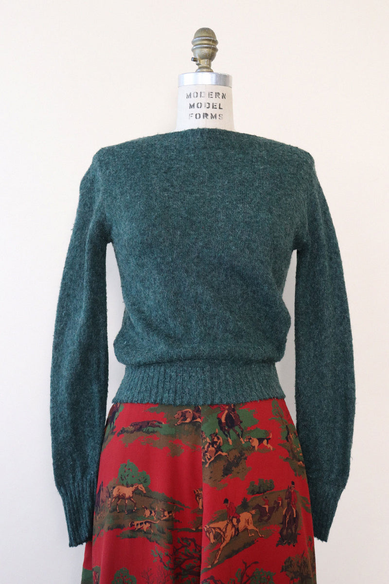 Ann Arden Spruce Mohair Mix Sweater S/M