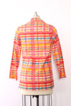 1970s Fruity Picnic Plaid Blazer S/M