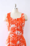 Tangerine Palm Print Maxi Dress S/M