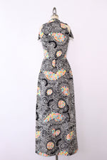 Psychedelic Doodle Print Collared Maxi XS/S