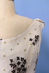 1950s Rhinestone Dotted Floral Sundress M