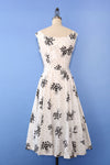 1950s Rhinestone Dotted Floral Sundress M