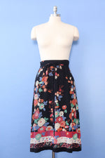 Japanese Floral Wrap Skirt S/M