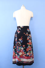 Japanese Floral Wrap Skirt S/M