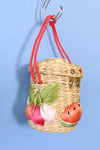 Fruity Wicker Bucket Purse