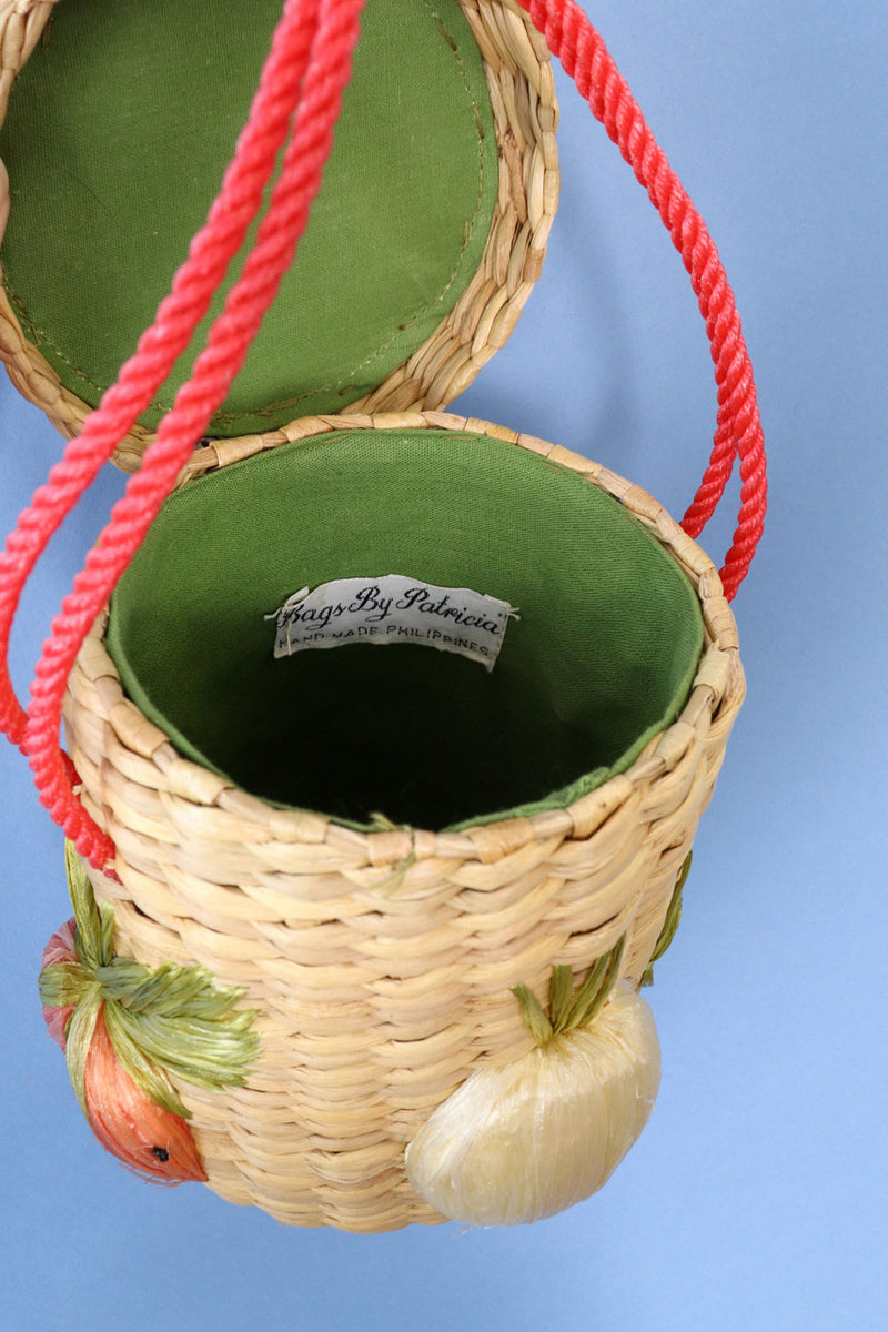 Fruity Wicker Bucket Purse