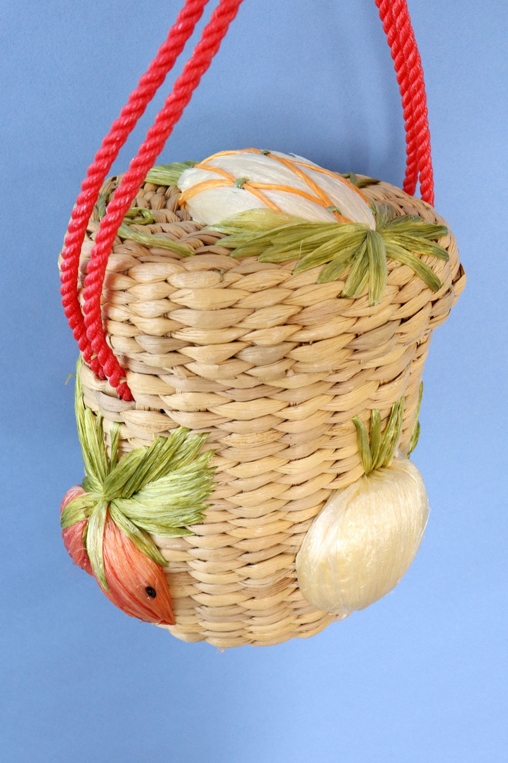 Fruity Wicker Bucket Purse