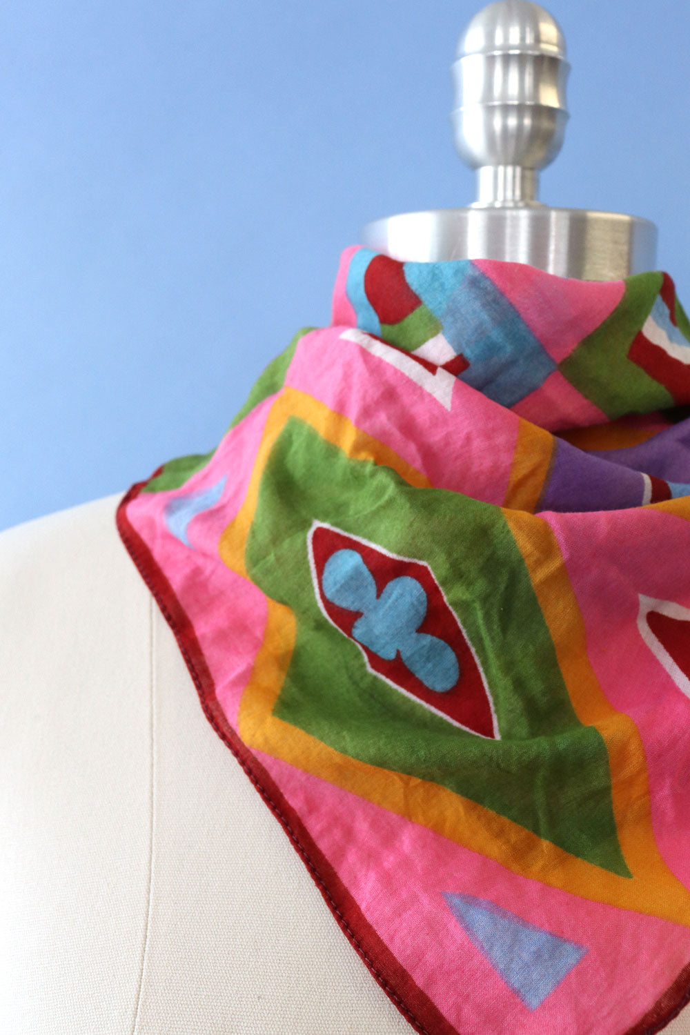 Bright Geometric Cotton Kerchief