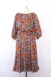 Watercolor Pansy Peasant Dress L/XL