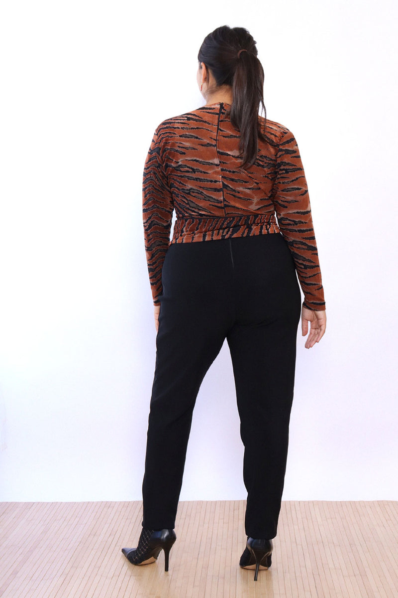 Tiger Stripe Belted Jumpsuit M/L