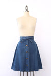 Denim Tie Button Skirt S