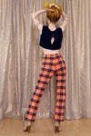 Hot Pink Technicolor Plaid Pants XS/S