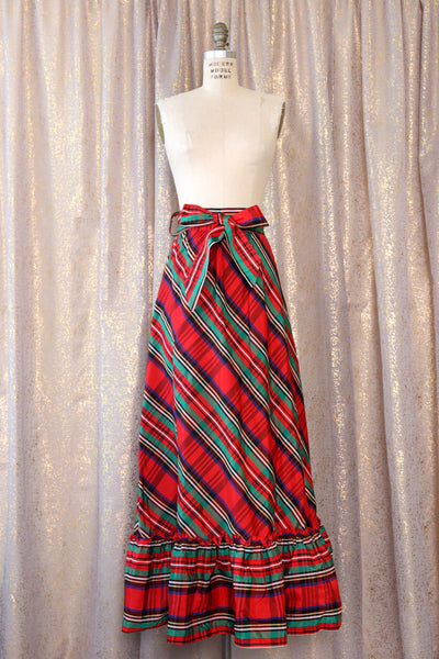 Christmas plaid taffeta skirt hotsell