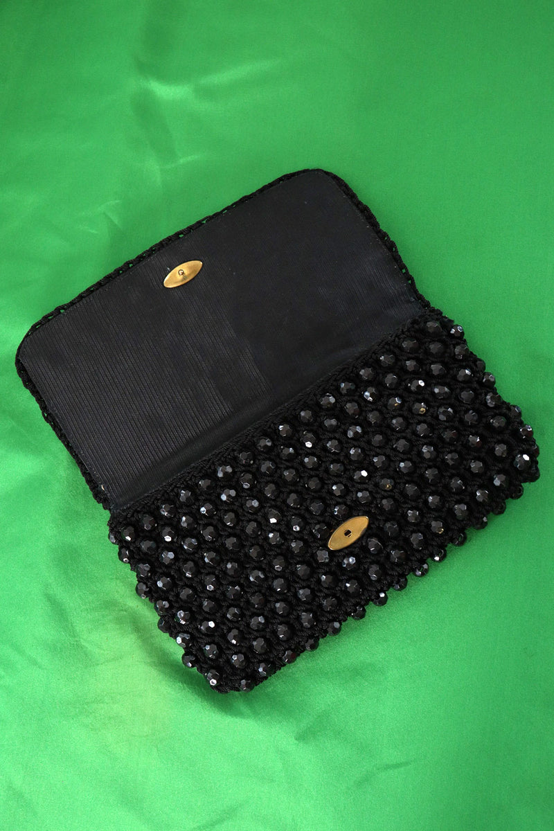 Faceted Bead Crochet Clutch