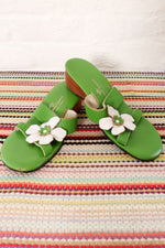 Kelly Hawaii Leather Flower Sandals 6