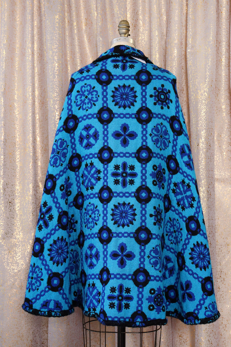 Electric Cobalt Tapestry Cape XS-L