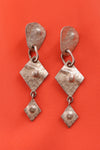 Hammered Pewter Long Earrings